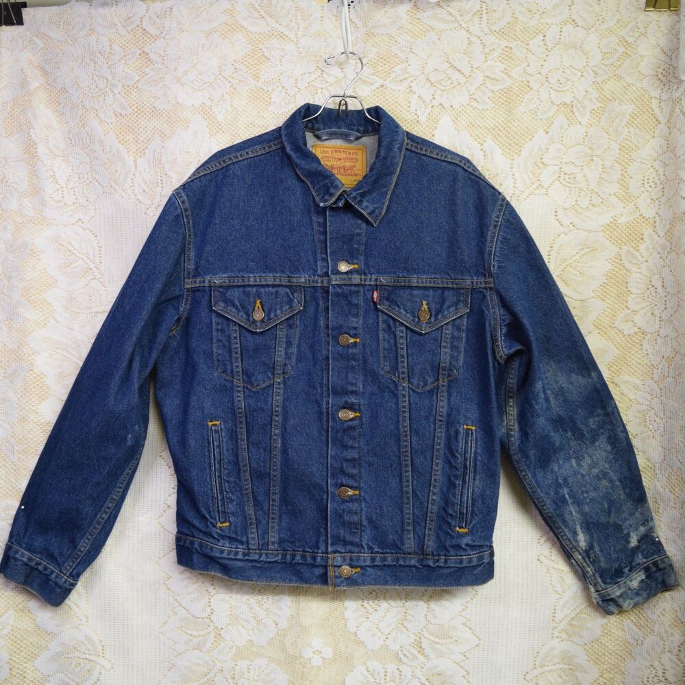 Levi's 70516-0216 VTG 90s Jean Jacket Mens Size Large Thrashed Cuff Rebel Grunge